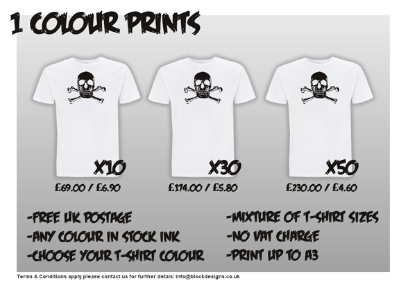 Custom Printed - Glow in the dark t-shirts